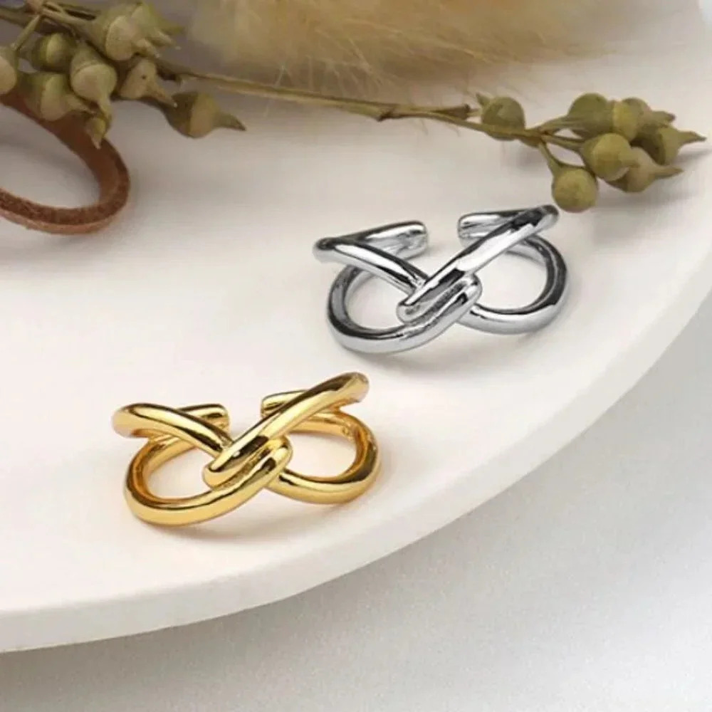 Minimalist 925 Sterling Silver Knot Twist Ring